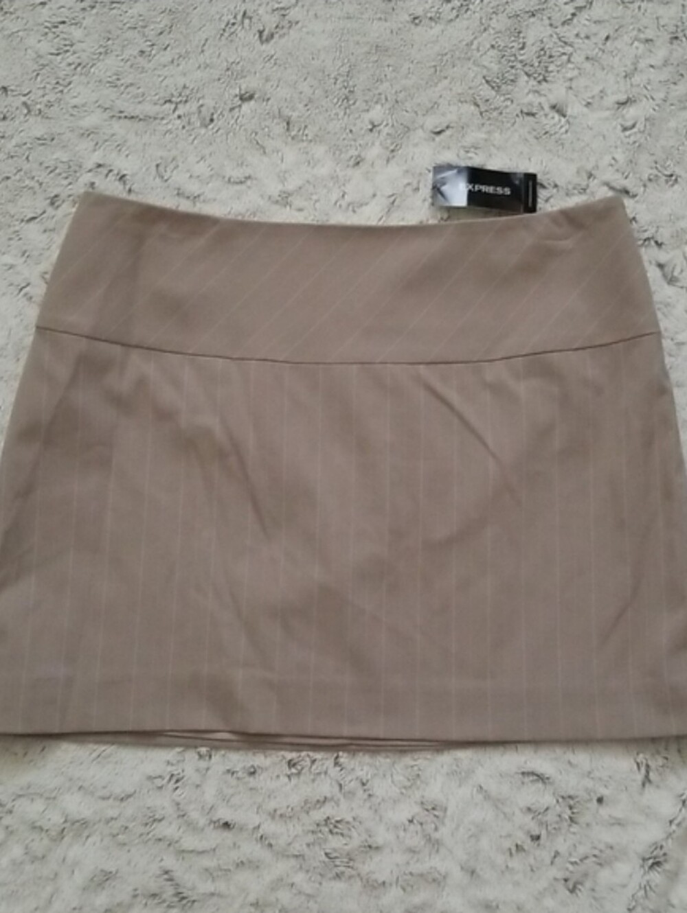 Express Taupe Pinstripe Mini Skirt